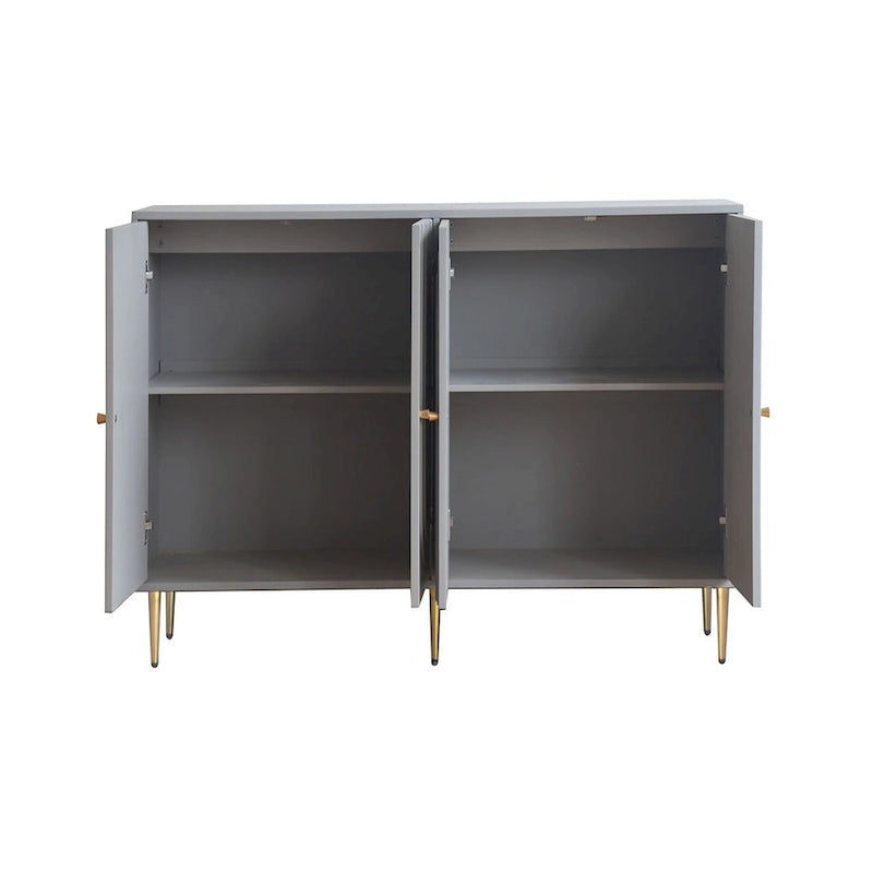 Meuble de rangement en bois avec portes vitrées et étagères