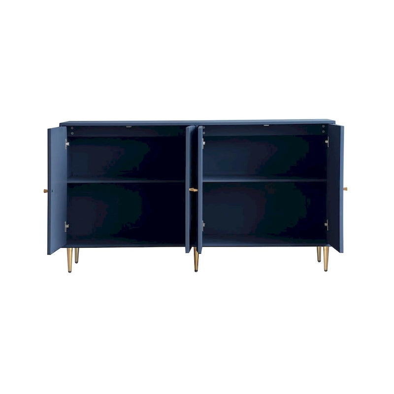 Meuble de rangement en bois avec portes vitrées et étagères