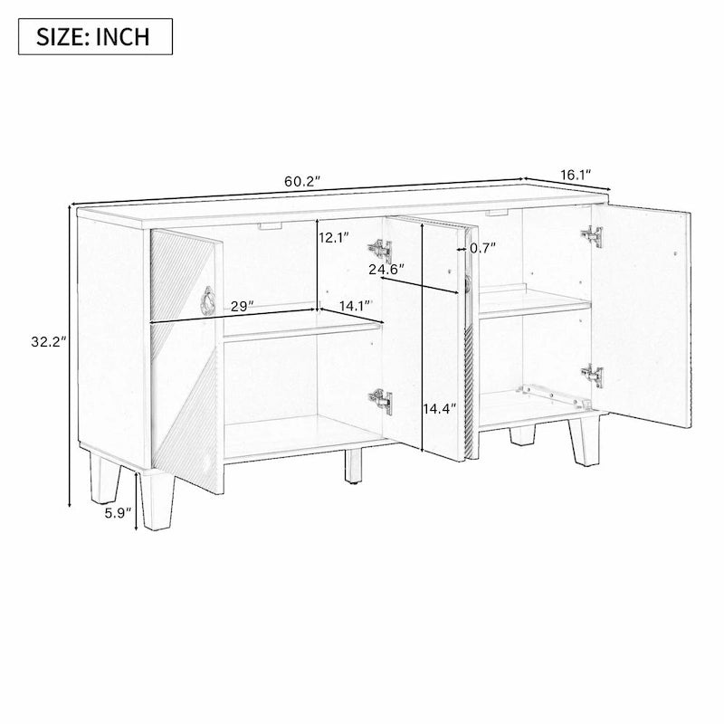 Meuble de rangement de luxe léger à motifs géométriques