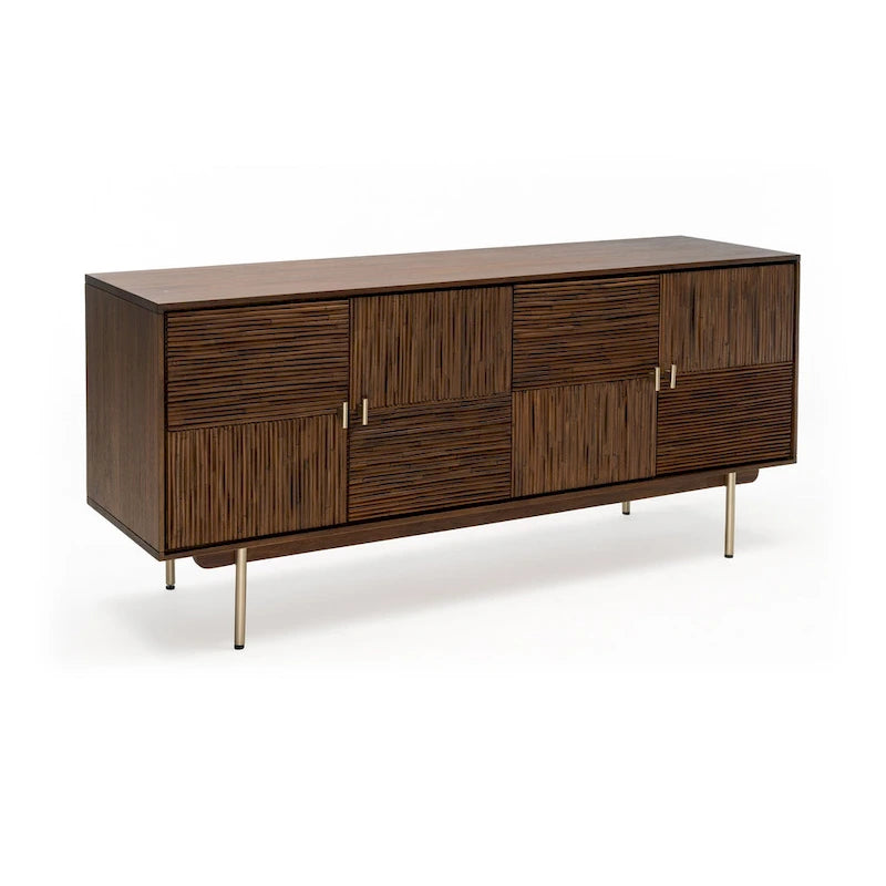 Meubles de rangement Studio London en bois d'acacia et rotin à tiroirs