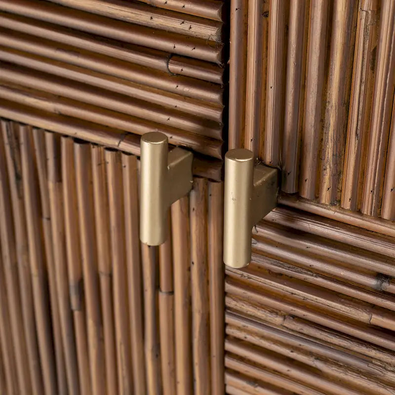 Meubles de rangement Studio London en bois d'acacia et rotin à tiroirs