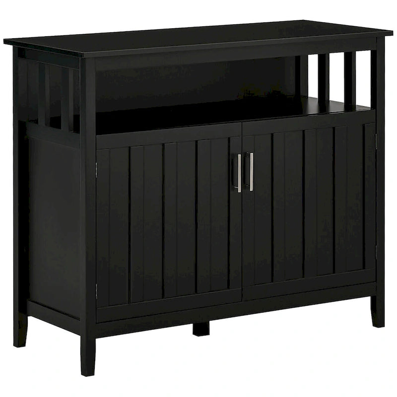 Buffet vaisselier avec 2 portes et étagères réglables