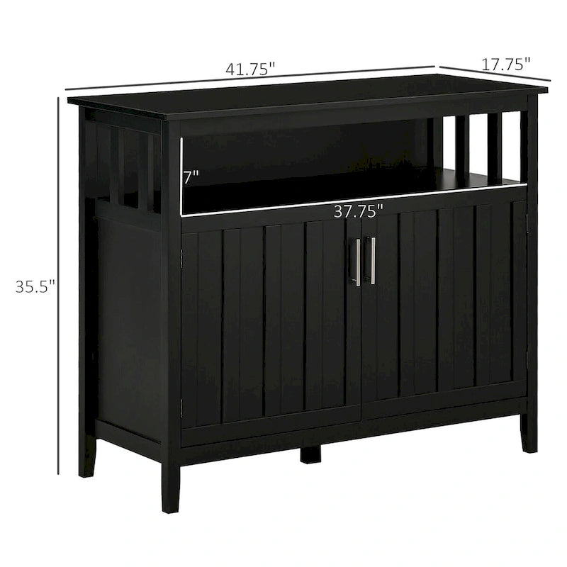 Buffet vaisselier avec 2 portes et étagères réglables