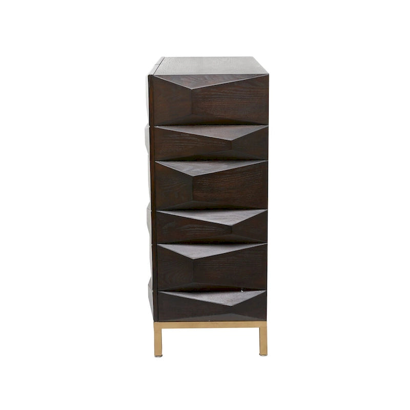 Meuble de rangement géométrique en bois 1 étagère et 2 ou 4 portes - Marron - Décor Roche River