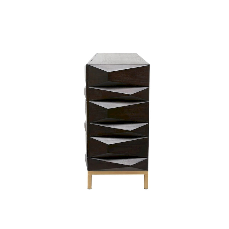Meuble de rangement géométrique en bois 1 étagère et 2 ou 4 portes - Marron - Décor Roche River