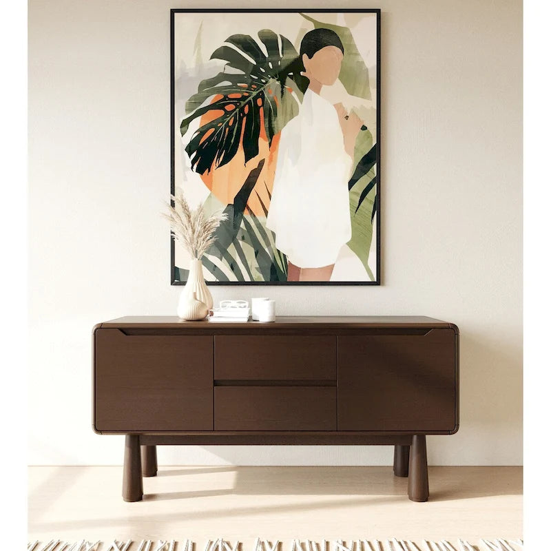 Buffet Modrest Rhea en acacia foncé moderne