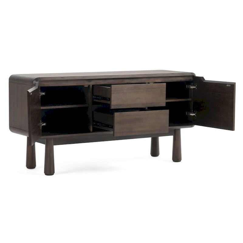 Buffet Modrest Rhea en acacia foncé moderne
