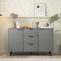 Bahut de salle à manger avec rangement, meuble bar à café en bois, armoire de 120 cm avec 3 tiroirs et 2 portes, buffet vaisselier