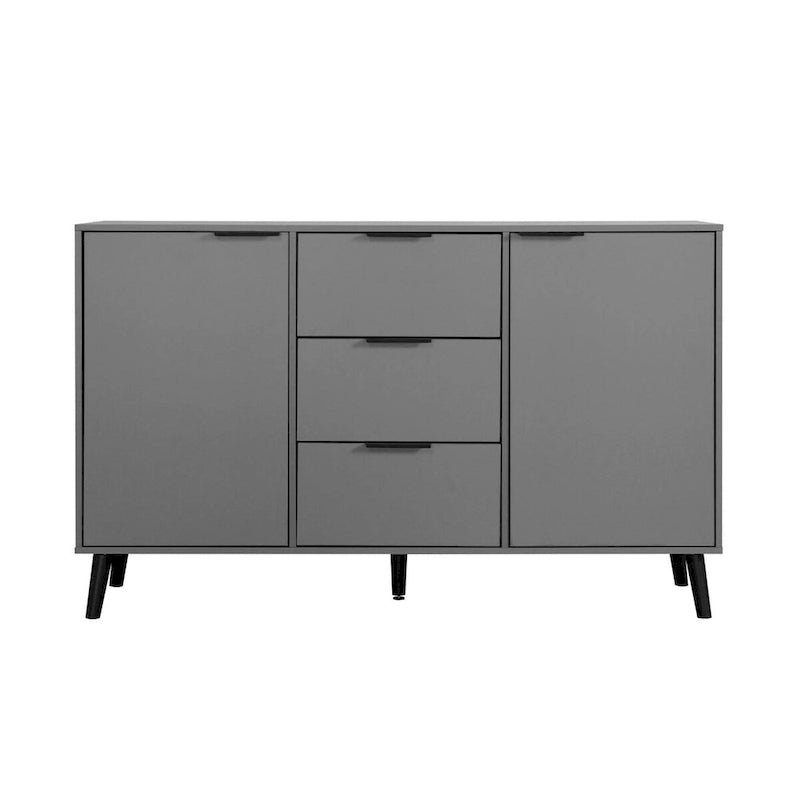 Bahut de salle à manger avec rangement, meuble bar à café en bois, armoire de 120 cm avec 3 tiroirs et 2 portes, buffet vaisselier
