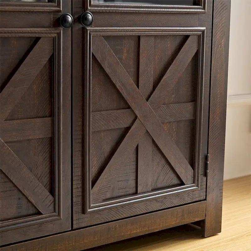 Buffet en bois avec 2 portes et poignée en métal
