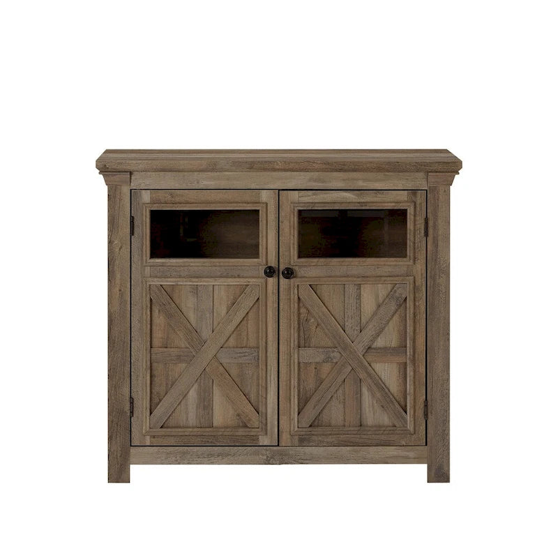 Buffet en bois avec 2 portes et poignée en métal
