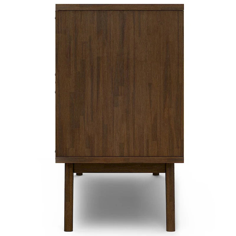 WYNDENHALL Wright Buffet rectangulaire Mid Century de 152,4 cm de large en BOIS D'ACACIA MASSIF avec rangement à vin, Fini Brun Vieilli Naturel Rustique