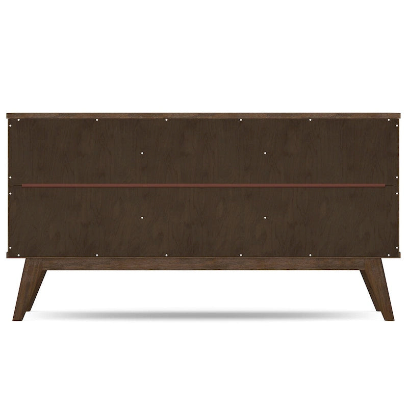 WYNDENHALL Wright Buffet rectangulaire Mid Century de 152,4 cm de large en BOIS D'ACACIA MASSIF avec rangement à vin, Fini Brun Vieilli Naturel Rustique
