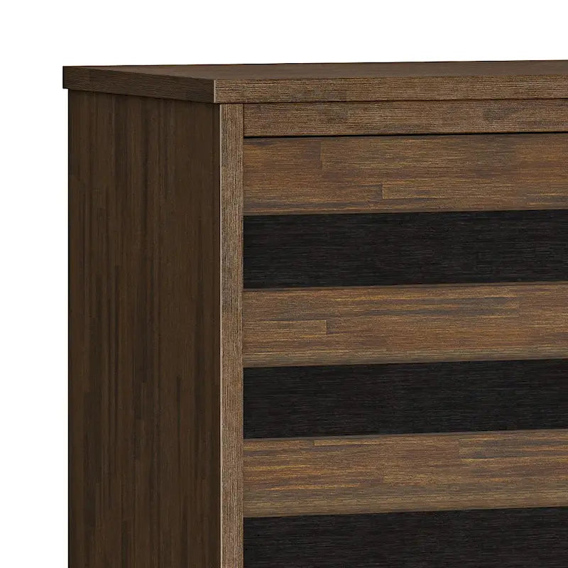 WYNDENHALL Wright Buffet rectangulaire Mid Century de 152,4 cm de large en BOIS D'ACACIA MASSIF avec rangement à vin, Fini Brun Vieilli Naturel Rustique