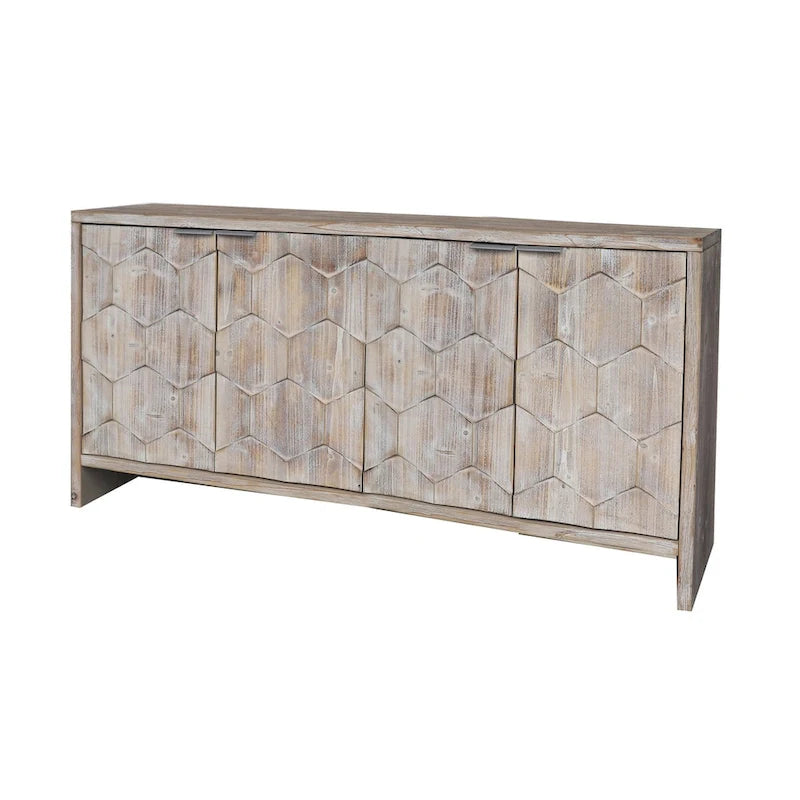 Meuble d'appoint de style rustique avec 4 portes en bois, buffet et vaisselier de rangement, pour le salon, l'entrée