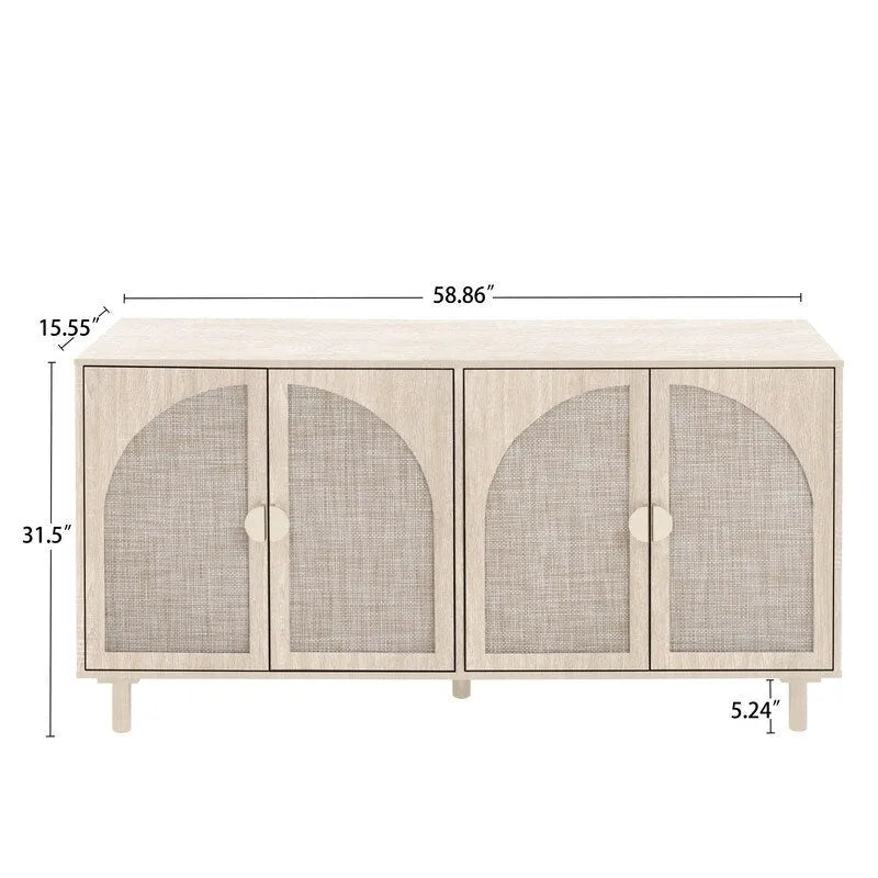 Armoire 4 portes, convient pour chambre à coucher, salon, bureau