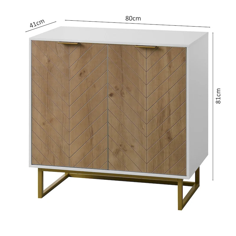 Meuble de rangement R Blanc et Doré