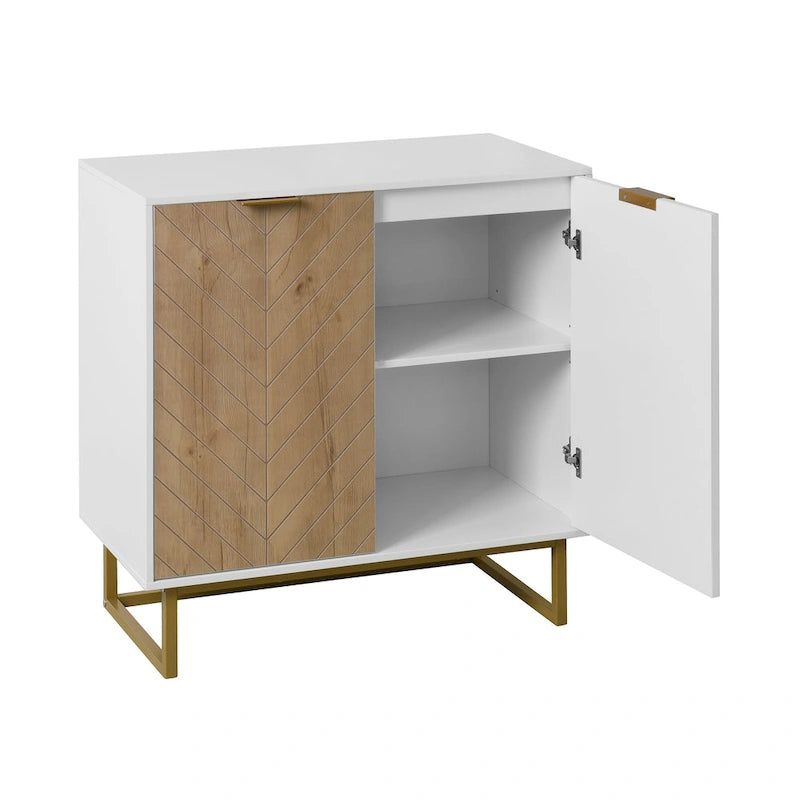 Meuble de rangement R Blanc et Doré