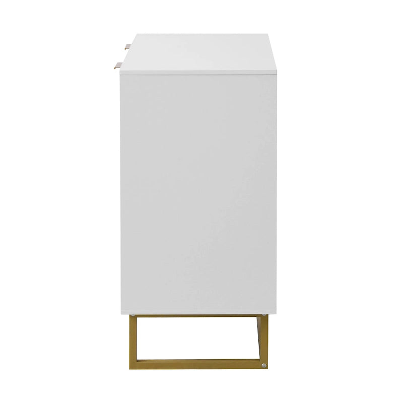 Meuble de rangement R Blanc et Doré