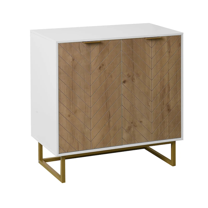 Meuble de rangement R Blanc et Doré