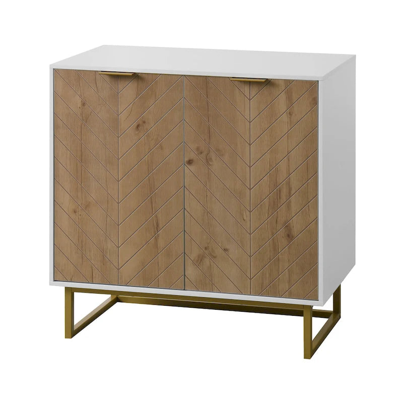 Meuble de rangement R Blanc et Doré