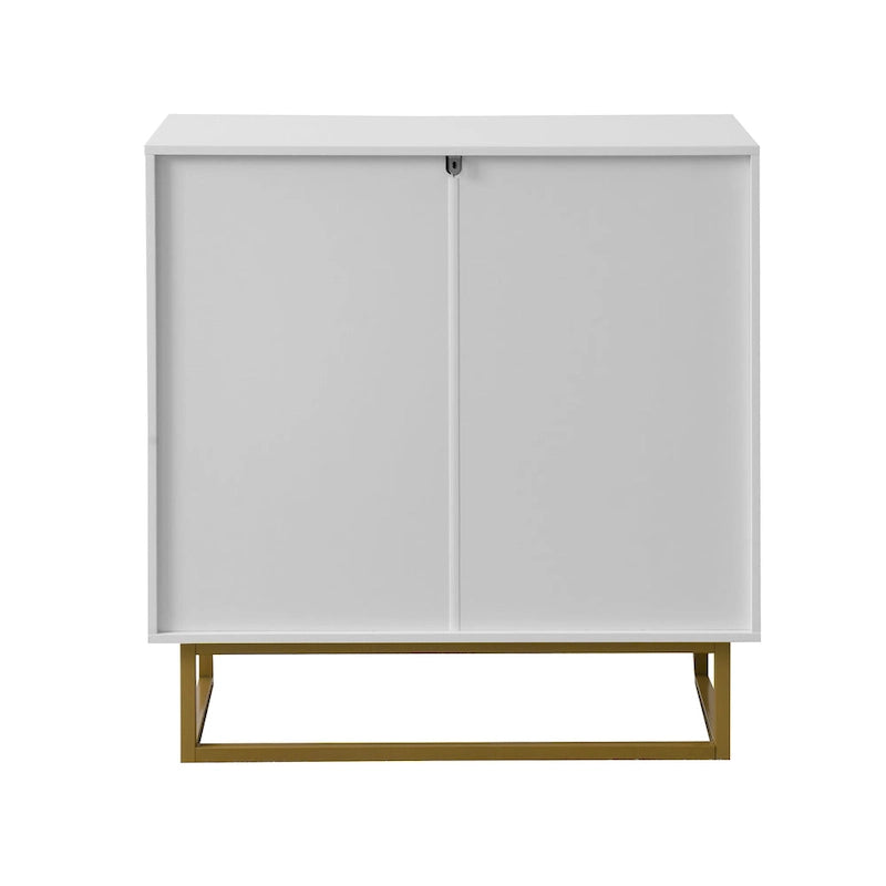 Meuble de rangement R Blanc et Doré