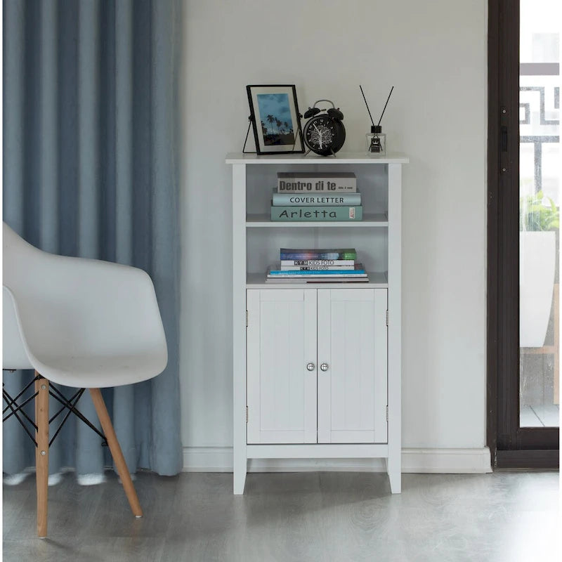 Meuble de rangement blanc pour salle de bain, chambre et coiffeuse