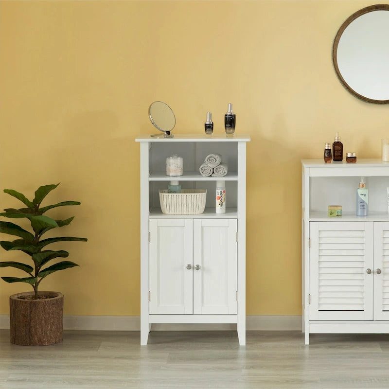 Meuble de rangement blanc pour salle de bain, chambre et coiffeuse