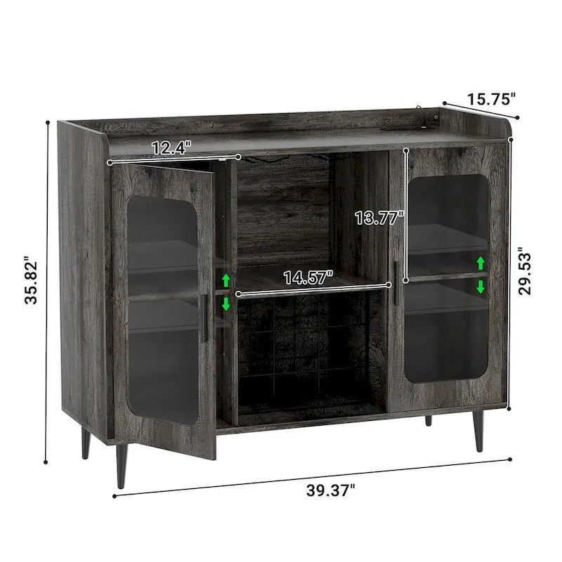 Bahut de ferme avec porte-bouteilles