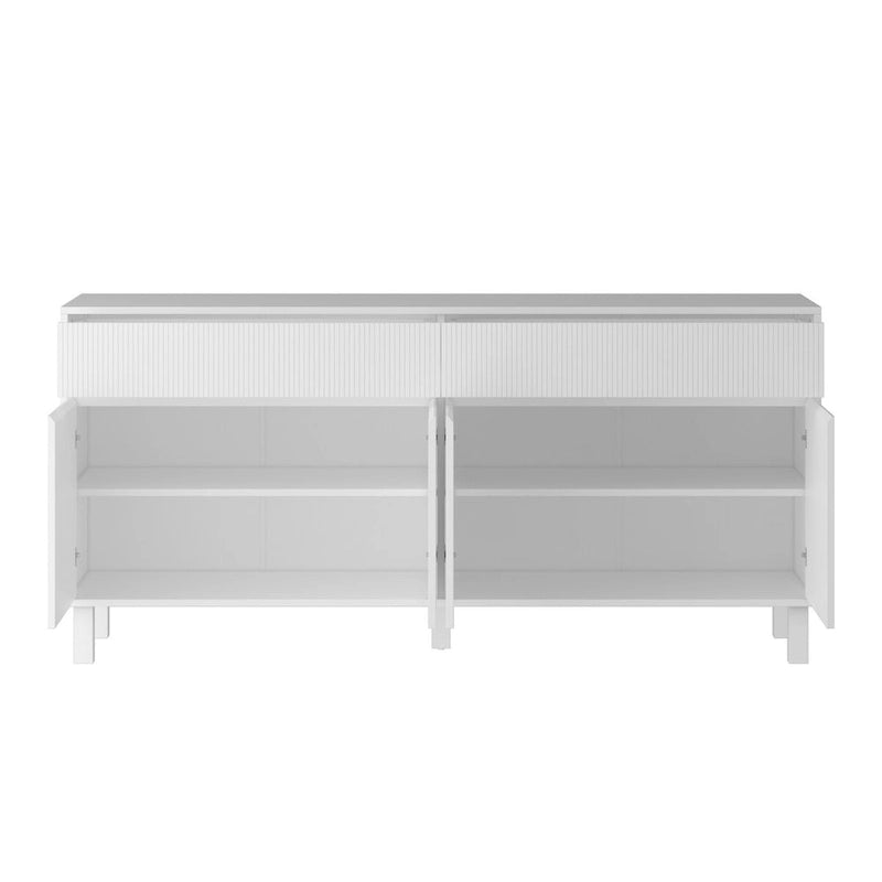 Buffet de rangement avec pieds en pin et buffet intérieur réglable - 63