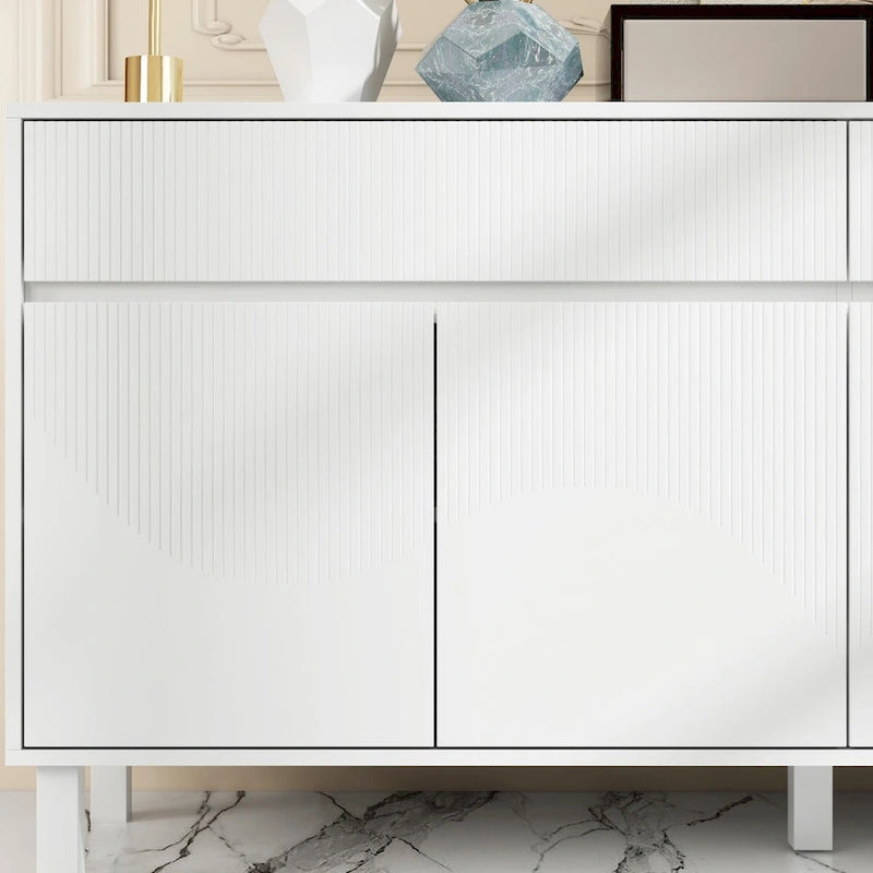 Buffet de rangement avec pieds en pin et buffet intérieur réglable - 63