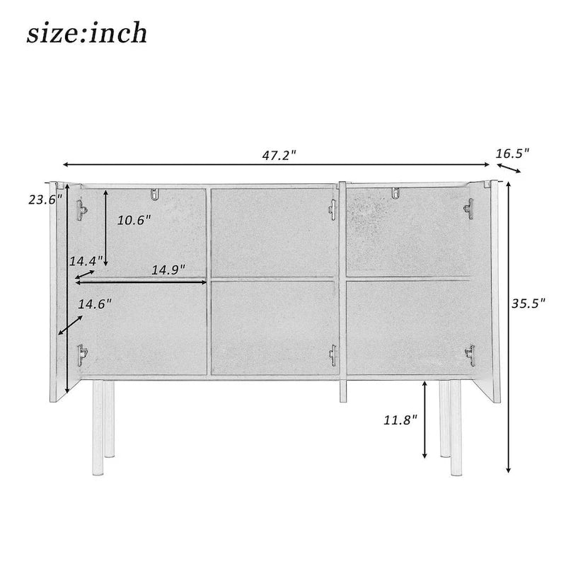 47 Buffet/Bahut de Style Moderne, Simple et Luxueux avec Étagères Réglables