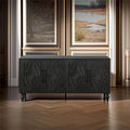 Grand meuble de rangement avec portes sculptées motif floral