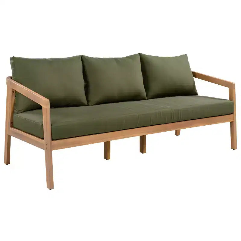 Christopher Knight Home Sunny Salon de jardin moderne 5 pièces en acacia avec table rectangulaire à lattes et 7 places