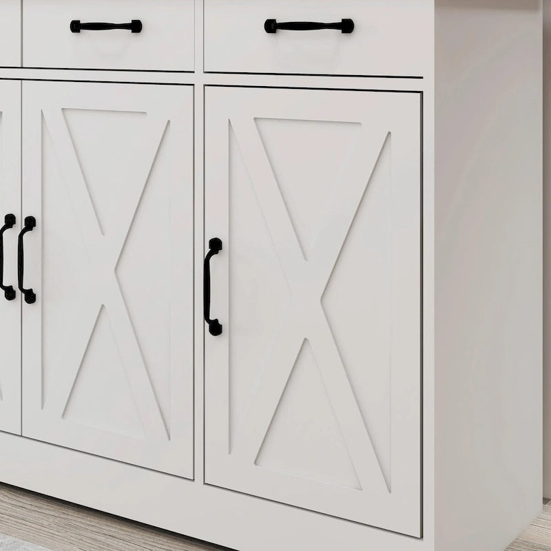 Meuble de Rangement Buffet de Ferme avec 3 Tiroirs et 3 Portes