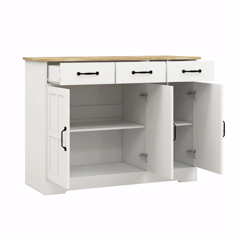 Meuble de Rangement Buffet de Ferme avec 3 Tiroirs et 3 Portes
