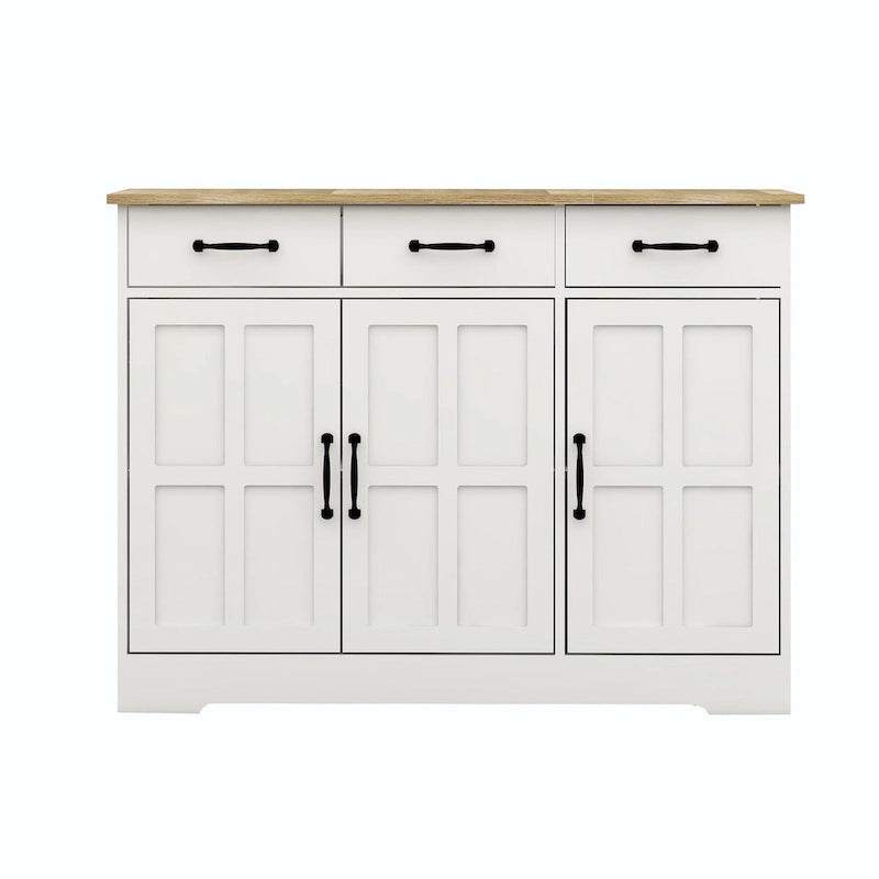 Meuble de Rangement Buffet de Ferme avec 3 Tiroirs et 3 Portes