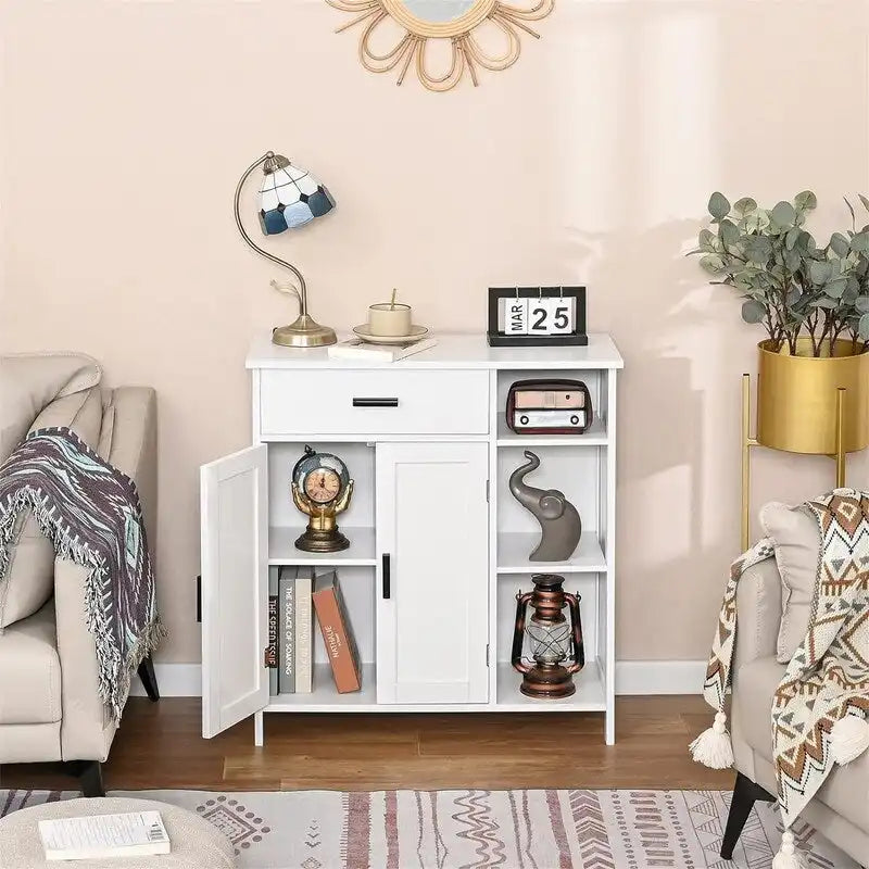 Armoire de Rangement au Sol avec Portes et Étagères - 30P x 75L x 80,3H cm