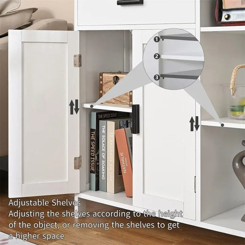 Armoire de Rangement au Sol avec Portes et Étagères - 30P x 75L x 80,3H cm