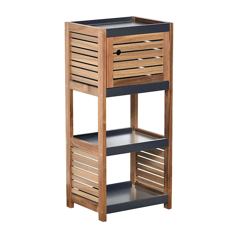 Meuble de rangement de salle de bain compact avec étagères ouvertes - 14,5L x 11 3/4l x 32 6/8H