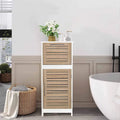 Meuble de rangement pour linge Stockholm avec porte à persiennes et tiroir