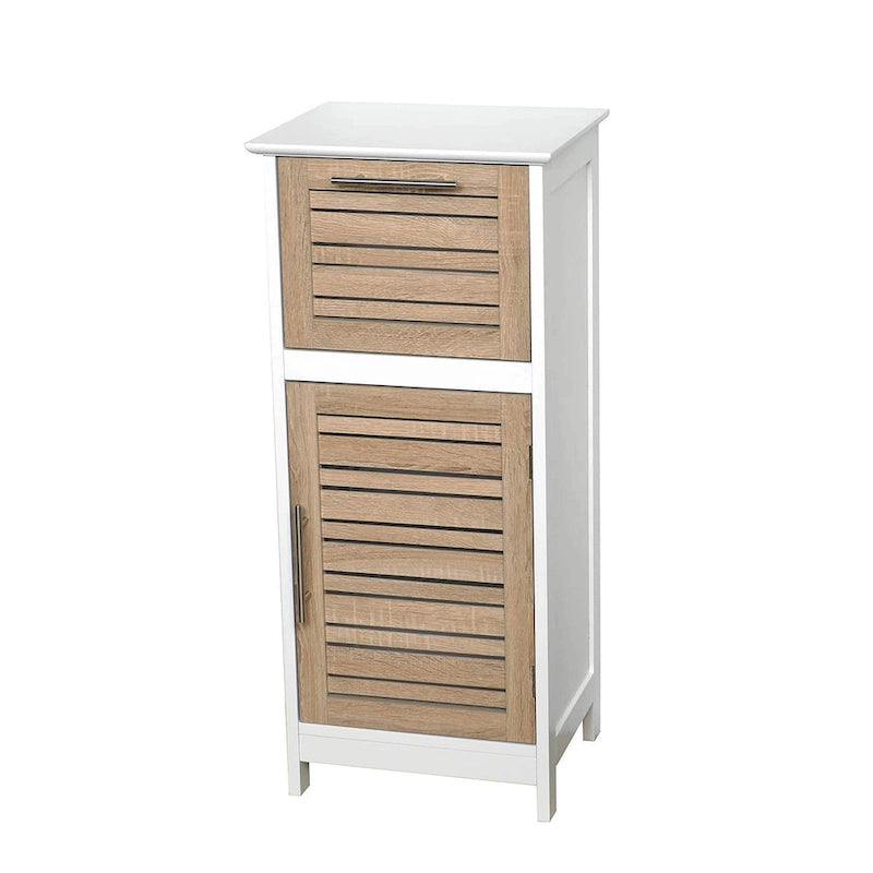 Meuble de rangement pour linge Stockholm avec porte à persiennes et tiroir