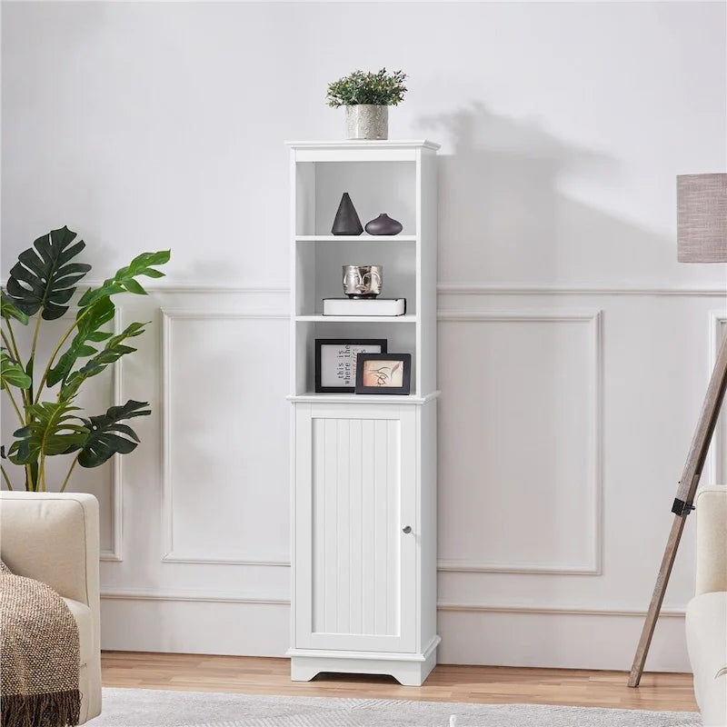 Meuble bas de salle de bain en bois Yaheetech avec porte simple et étagères