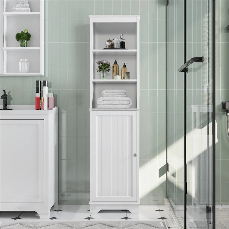 Meuble bas de salle de bain en bois Yaheetech avec porte simple et étagères