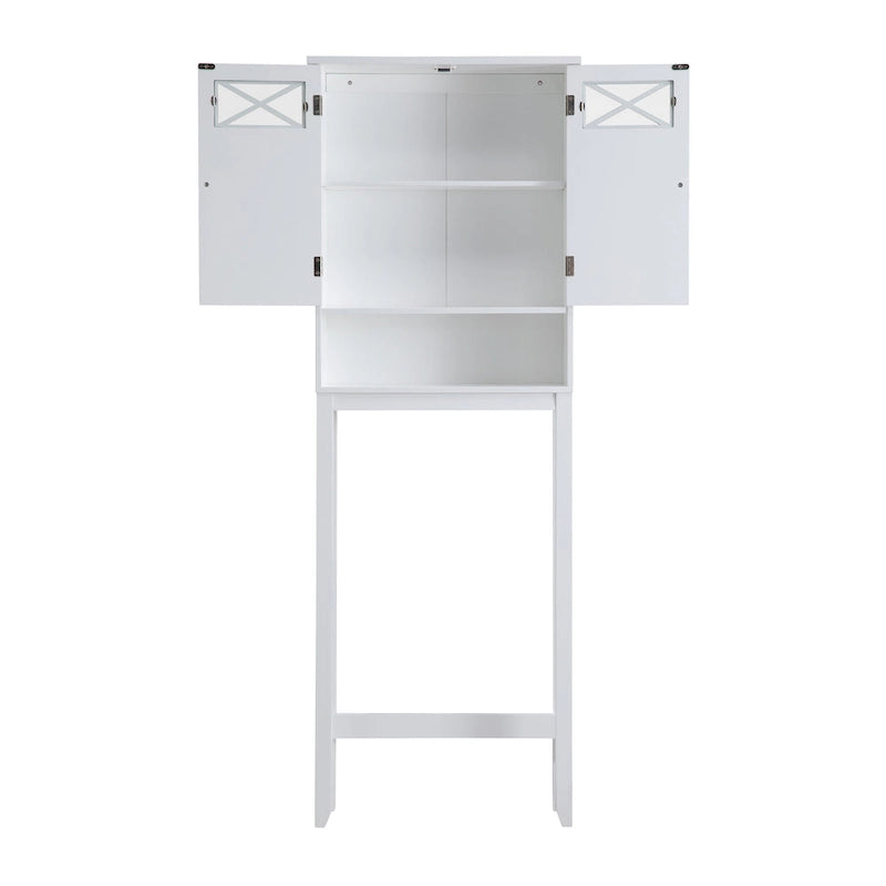 Meuble de rangement pour toilettes Teamson Home Dawson, Blanc - 8L x 25W x 68H