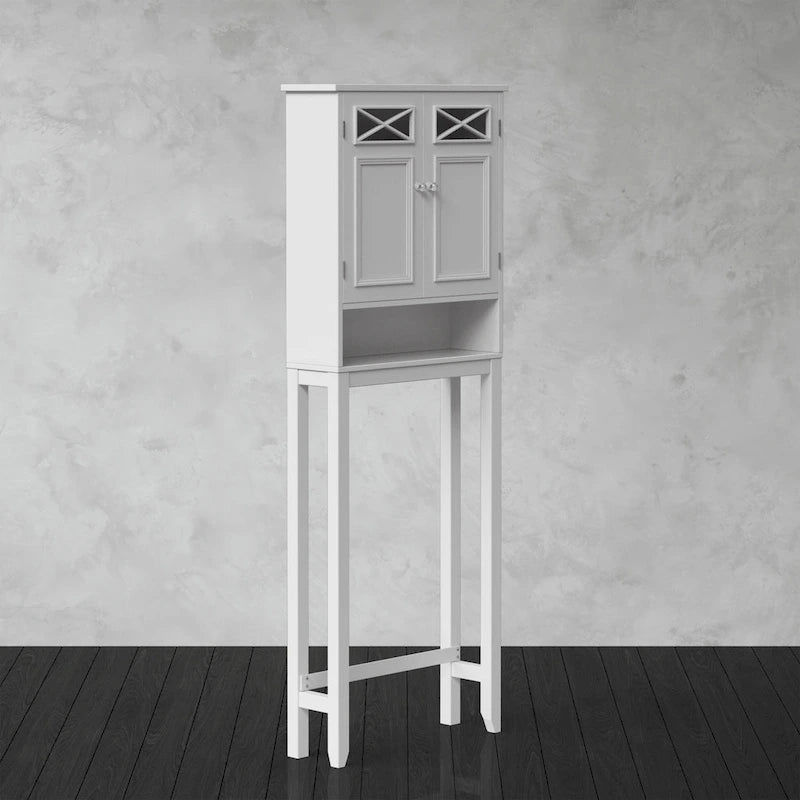 Meuble de rangement pour toilettes Teamson Home Dawson, Blanc - 8L x 25W x 68H