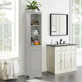 Meuble de rangement haut en bois sur pied pour salle de bain