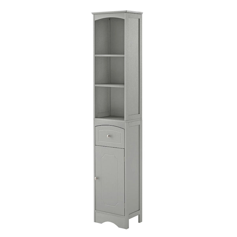 Meuble de rangement haut en bois sur pied pour salle de bain