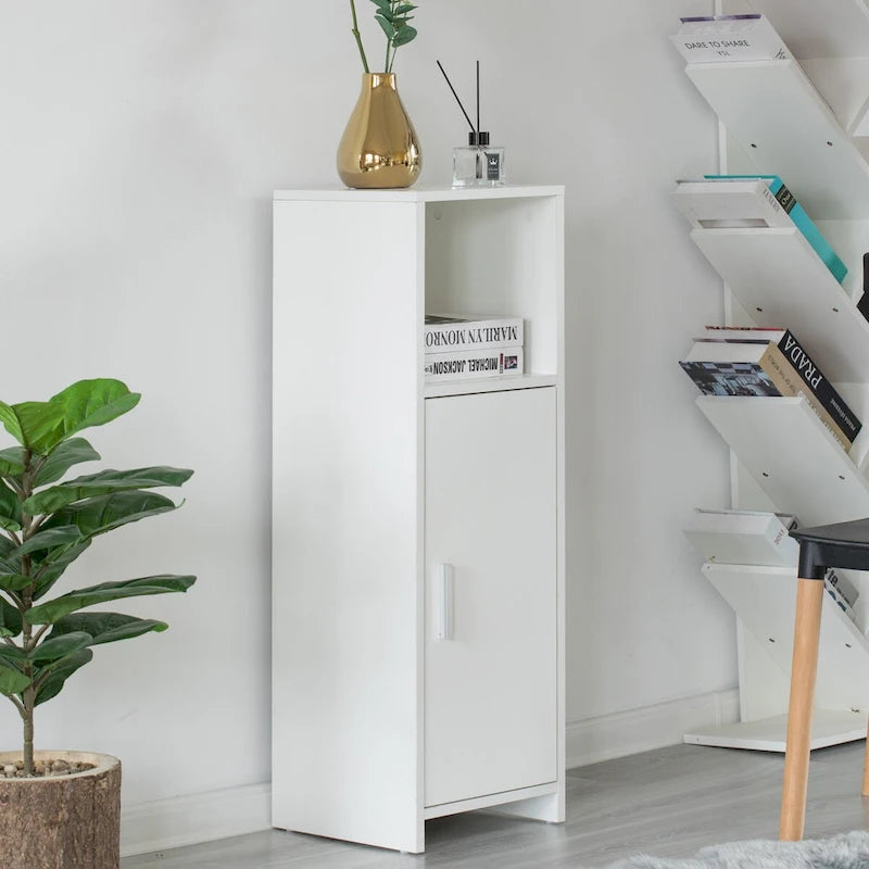 Meuble de rangement haut de salle de bain autoportant, armoire de rangement pour serviettes et articles de toilette