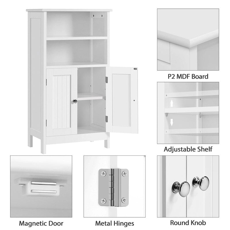Meuble de Rangement de Salle de Bain Yaheetech à 5 Étages avec Étagère Réglable